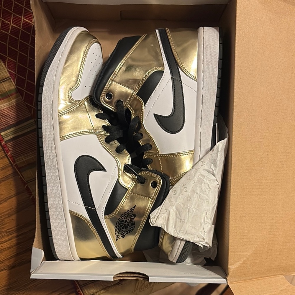 Jordan Gold and White High-Tops